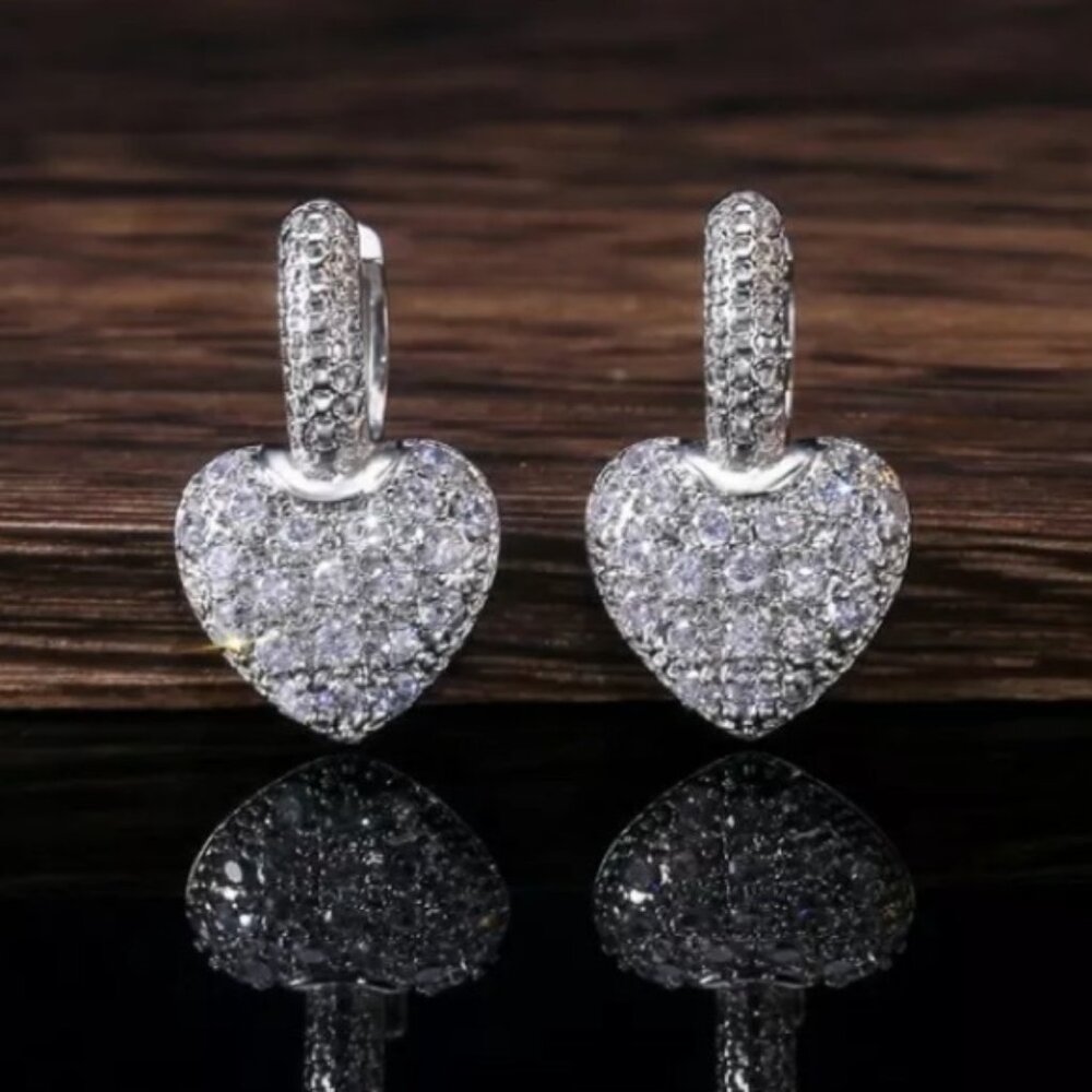 NEW Diamond 💎 Sterling Silver Drop Earrings